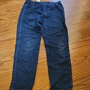 Girks Casual Elastic Waist Navy Pants